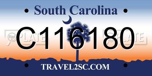 C116180 South Carolina License Plate