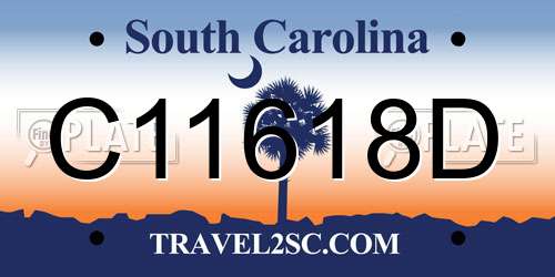 C11618D South Carolina License Plate