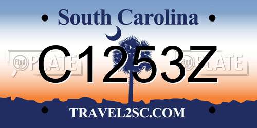 C1253Z South Carolina License Plate
