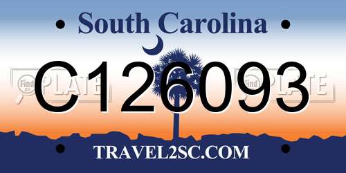 C126093 South Carolina License Plate