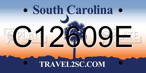 C12609E South Carolina License Plate