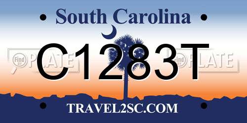 C1283T South Carolina License Plate