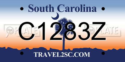 C1283Z South Carolina License Plate