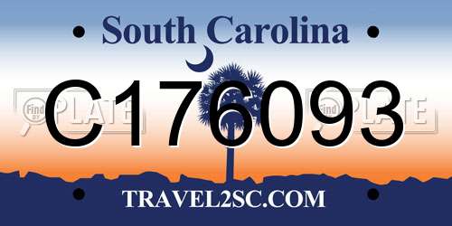 C176093 South Carolina License Plate
