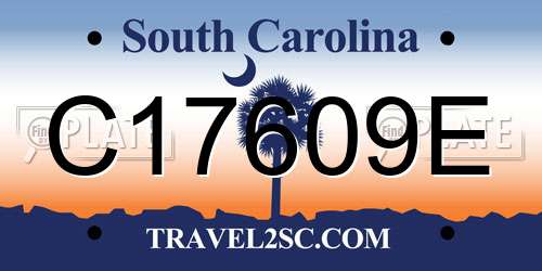 C17609E South Carolina License Plate