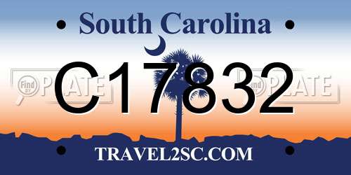 C17832 South Carolina License Plate