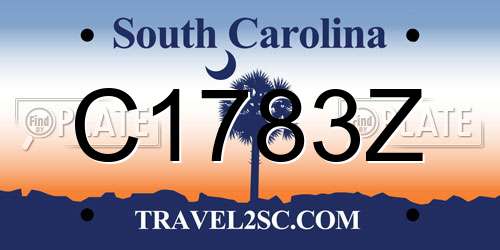 C1783Z South Carolina License Plate