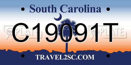 C19091T South Carolina License Plate