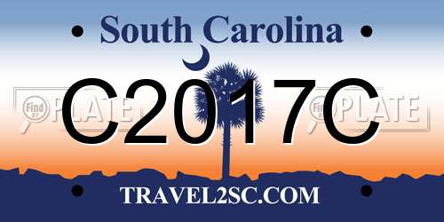 C2017C South Carolina License Plate