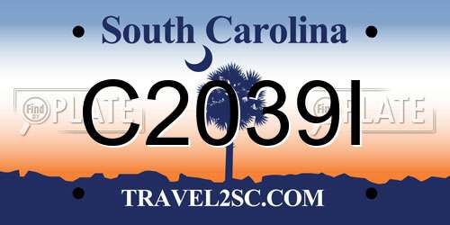 C2039I South Carolina License Plate