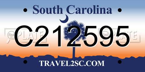 C212595 South Carolina License Plate