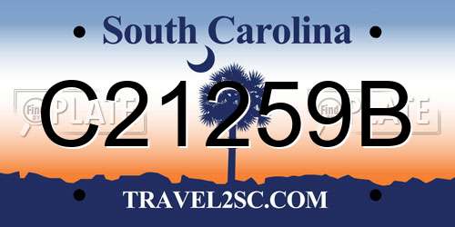 C21259B South Carolina License Plate