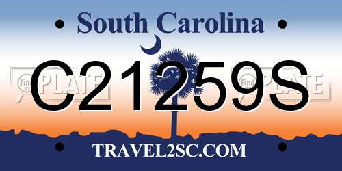 C21259S South Carolina License Plate