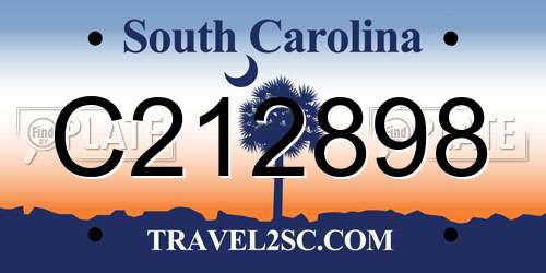 C212898 South Carolina License Plate