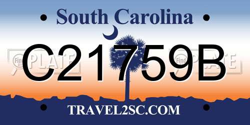 C21759B South Carolina License Plate