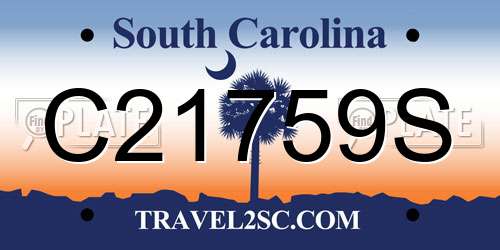 C21759S South Carolina License Plate