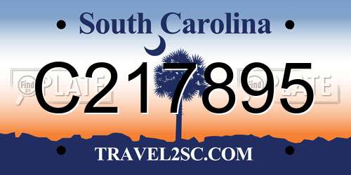 C217895 South Carolina License Plate