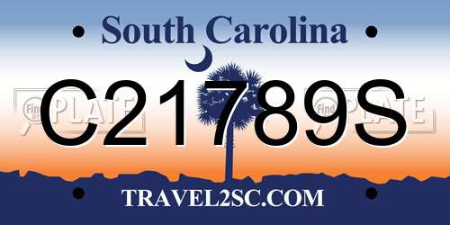C21789S South Carolina License Plate