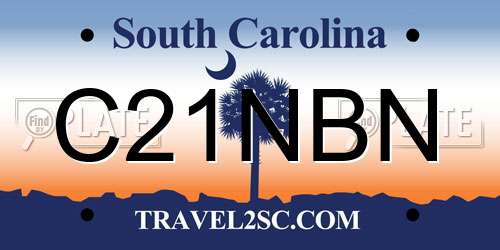 C21NBN South Carolina License Plate