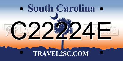 C22224E South Carolina License Plate