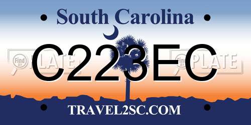 C223EC South Carolina License Plate
