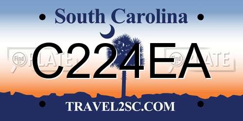 C224EA South Carolina License Plate