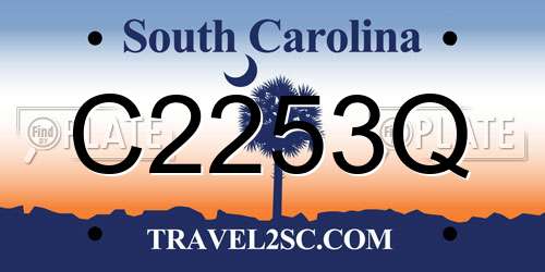 C2253Q South Carolina License Plate