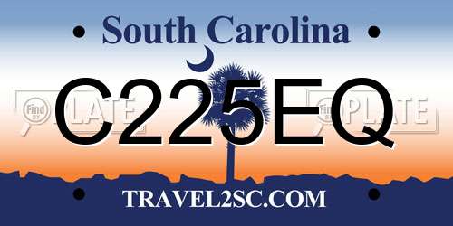 C225EQ South Carolina License Plate