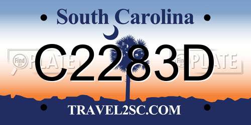 C2283D South Carolina License Plate