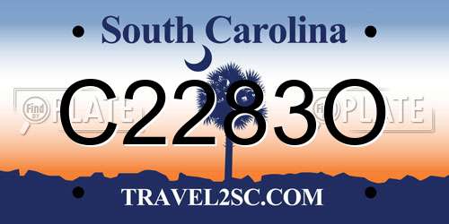 C2283O South Carolina License Plate