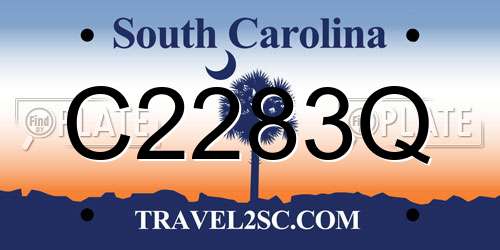 C2283Q South Carolina License Plate
