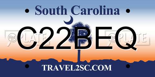 C22BEQ South Carolina License Plate