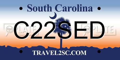 C22SED South Carolina License Plate