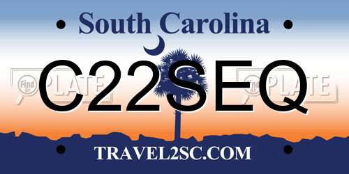C22SEQ South Carolina License Plate