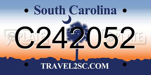 C242052 South Carolina License Plate
