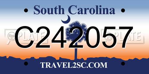 C242057 South Carolina License Plate