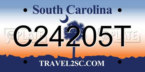 C24205T South Carolina License Plate