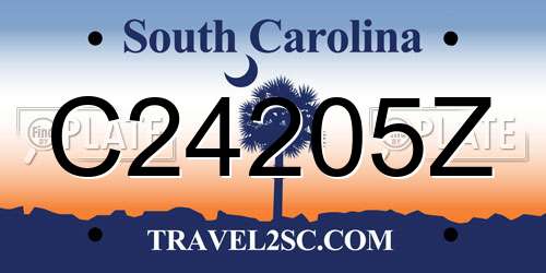 C24205Z South Carolina License Plate