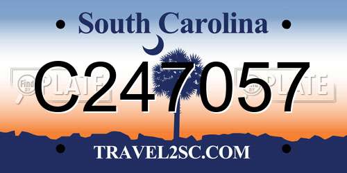 C247057 South Carolina License Plate