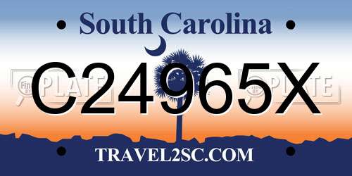 C24965X South Carolina License Plate