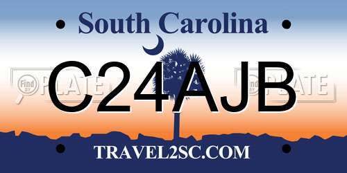 C24AJB South Carolina License Plate