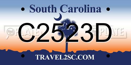 C2523D South Carolina License Plate