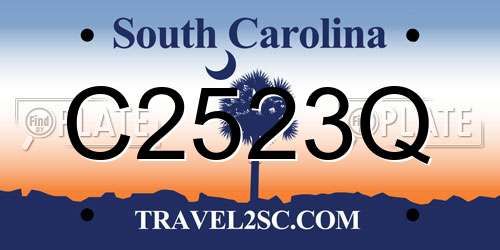 C2523Q South Carolina License Plate