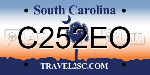C252EO South Carolina License Plate