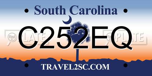 C252EQ South Carolina License Plate