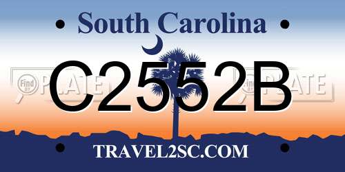 C2552B South Carolina License Plate