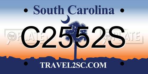 C2552S South Carolina License Plate
