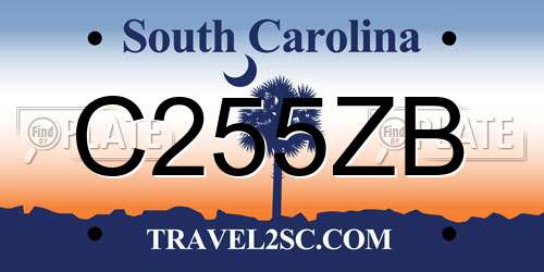 C255ZB South Carolina License Plate