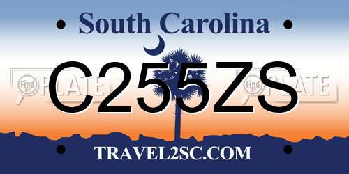 C255ZS South Carolina License Plate