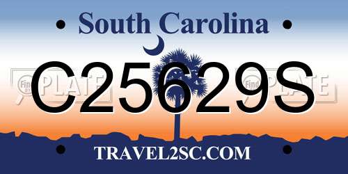 C25629S South Carolina License Plate